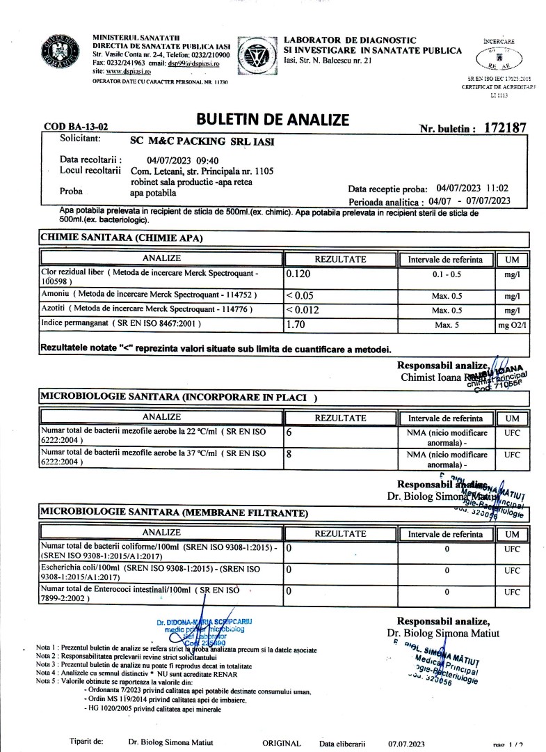 Buletin de Analize Sanitare Microbiologice - 2023 pag 3