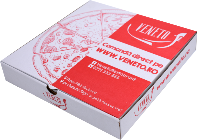 Cutii Pizza Format Patrat personalizate 1 culoare